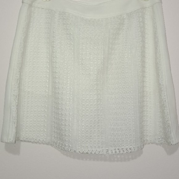 Derek Lam 10 Crosby Optic White Mini Eyelet Faux Wrap Skirt Size 8 - Picture 6 of 8